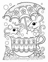 Coloring Pages Teacup 60s Adult Printable Book Mice Cute Kids Thaneeya Books Sheets Kleurplaten Colouring Animal Adults Mcardle Mandala Flower sketch template