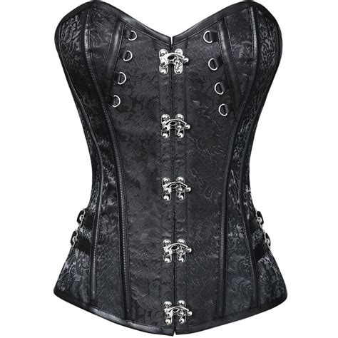 Nefutry Black Gothic Corset Women Corsets And Bustiers Steampunk Gothic