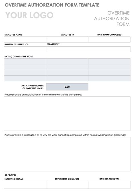 overtime approval form excel  printable docx  vrogue