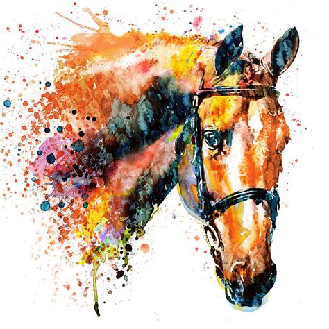 colorful horse head painting  marian voicu pixels