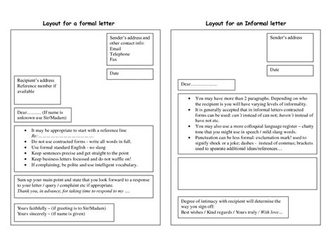 differences  formal  informal letters eslbuzz