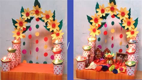 pooja decoration idea  home pooja decoration idea  navratri diwali durgapuja lakshmi