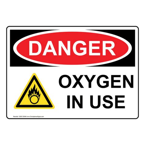 danger sign oxygen   osha