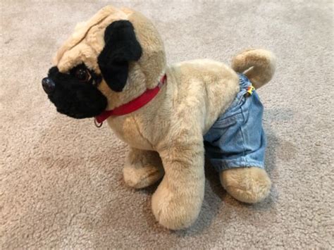 build  bear bab  standing pug dog plush stuffed animal  collar shorts ebay