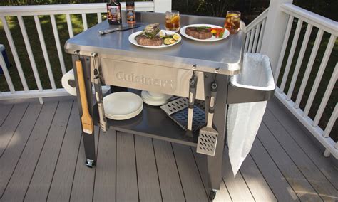 container door  cuisinart stainless steel outdoor prep table