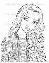 Coloring Pages Girls Color Pretty Cute Cool Adult Girl Printable Sheets People Faces Popular Portraits Culture Set Book sketch template