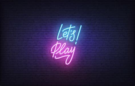 premium vector realistic neon sign  time  play typography logo