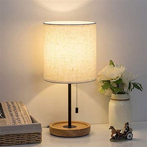 Wooden Tripod Nightstand Lamp For Bedroom Living Room Office Home