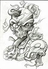 Snake Serpiente Calaveras Tatuajes Skulls Snakes Calavera Sleeve Guapos sketch template