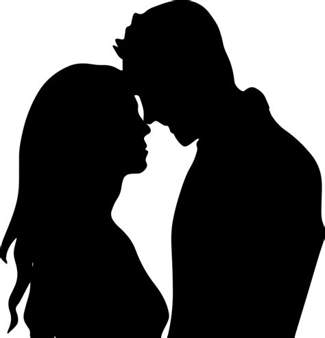 The Kiss Silhouette Couple Drawing Clip Art Love Couple