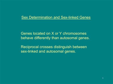 Genetics Lecture 9 Sex Determination And Linkage 1