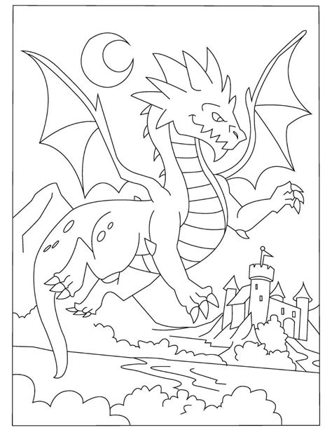 illustration   printable   fierce  dragon flying