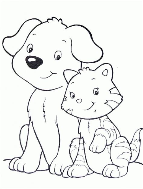 cat  dog coloring page youngandtaecom dog coloring page animal