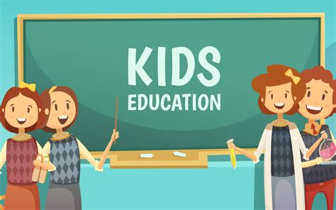 kids primary education cartoon poster  vector art  vecteezy