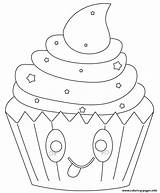 Kawaii Coloring Cupcake Pages Printable Stars Cute Print Mr Color Template Book sketch template