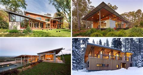 examples  modern houses   sloped roof