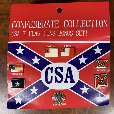 confederate flag lapel pin 7 csa collection