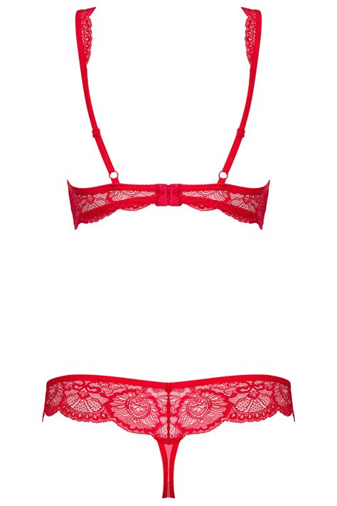 Obsessive Women S Sexy Lace Bra And Thong Set 853 Set 3 Red