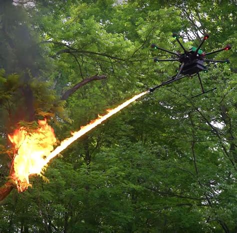 flamethrower drone  savage drone technology flamethrower drones concept