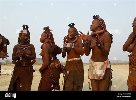 Africa Namibia Region Of Kunene Kaokoveld Himba Women With The