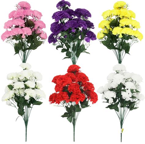 18 head large carnation bouquet artificial silk flowers