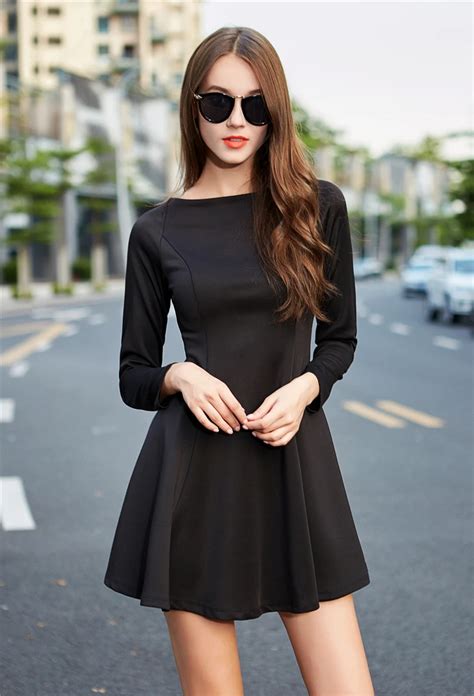 women summer fashion sexy slash elegant hepburn little black dress