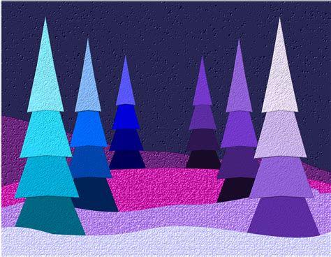 Onlinelabels Clip Art Blue And Purple Trees