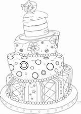 Cake Digi Stamp Whimsical Coloring Pages Fringe Beyond Colouring Stamps Cakes Line Digital Crafts Cards Them Birthday Drawings Visit Dessin sketch template