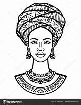 Turban Portrait Africana Afro Africain Afrique Depuis Photoarchives sketch template