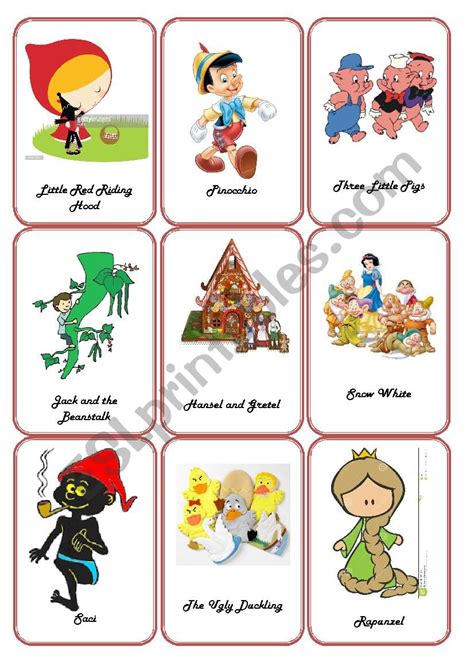 storytelling fairy tales flashcards esl worksheet  thienepc