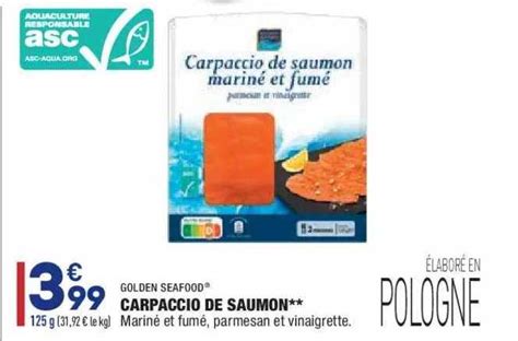 promo carpaccio de saumon golden seafood chez aldi icataloguefr