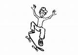 Coloring Skateboarding Pages Edupics sketch template