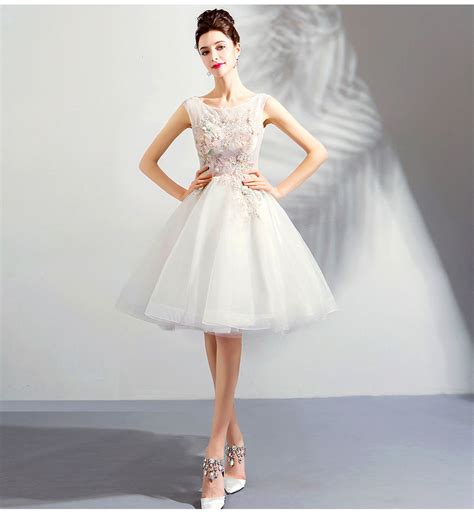White Short Prom Dress Affordable Above Knee Cocktail Dress