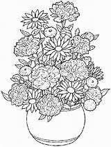 Coloring Flower Pages Vase Pot Pots Drawing Adult Printable Getcolorings Color Getdrawings sketch template