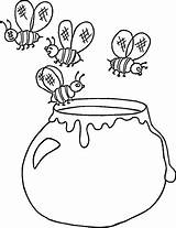 Honey Coloring Pot Pages Ukrainian Color Jar Printable Template Apple Supercoloring Public sketch template