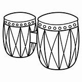 Instrumentos Colorear Musicales Bombo Timbales sketch template