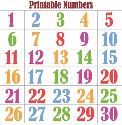 printable number printableecom printable numbers