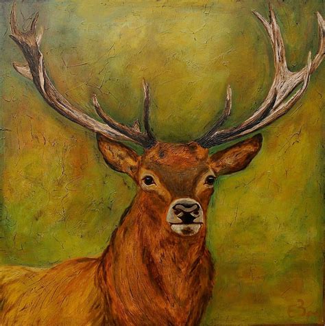 edelhert em artistiek schilderijen moose art animals painting animales animaux painting