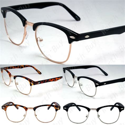 new clear lens glasses mens women nerd horn frame fashion eyewear designer retro ebay