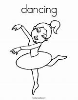 Coloring Dancing Ballerina Outline Twistynoodle Built California Usa Noodle sketch template