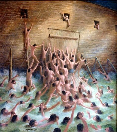 painting  people swimming   water