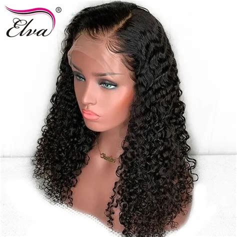 lace frontal wig lace front human hair wigs pre plucked  baby hair elva hair curly wig