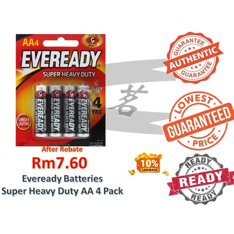 Eveready Batteries Super Heavy Duty Aa 4 Pack Shopee Malaysia