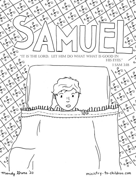 samuel hears gods calling coloring page kids bible lessons