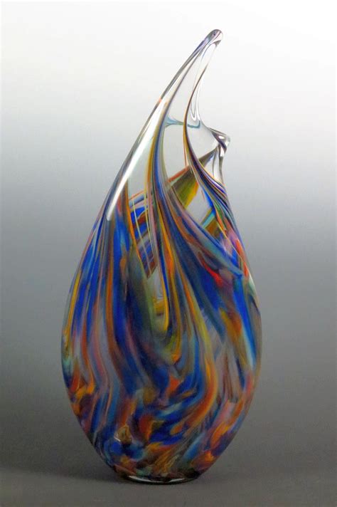 Rainbow Wave Vase By Mark Rosenbaum Art Glass Vase