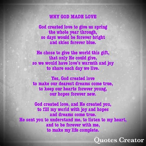 Why God Made Love Poem Love Poems Wholeness Poems