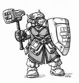 Dwarf Battlerager Pathfinder sketch template