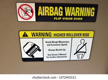 airbag warning sign  drivers side stock photo  shutterstock