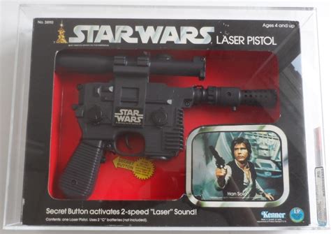 star wars vintage laser pistol afa   nm    hope doos