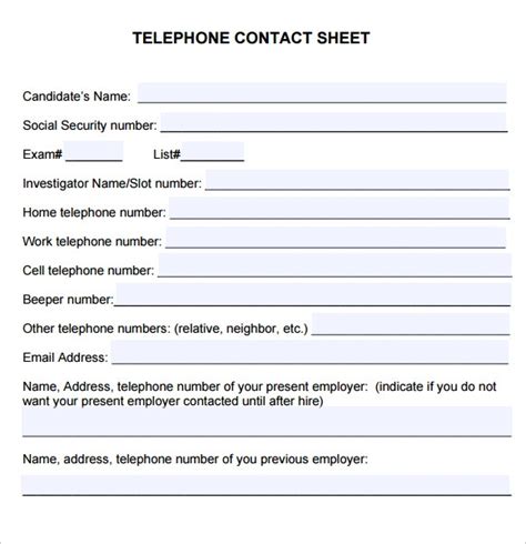 sample contact sheets sample templates